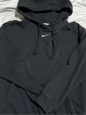 Nike Black Hoodie with White Swoosh